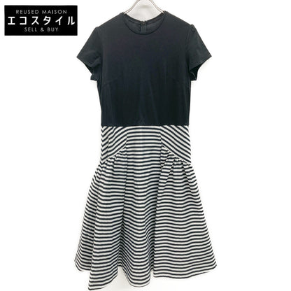 BORDERS at BALCONY BD2011P-2K-04 Black T-shirt Tuck Border Dress