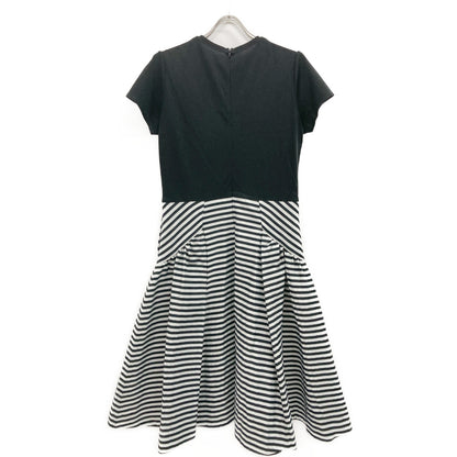 BORDERS at BALCONY BD2011P-2K-04 Black T-shirt Tuck Border Dress