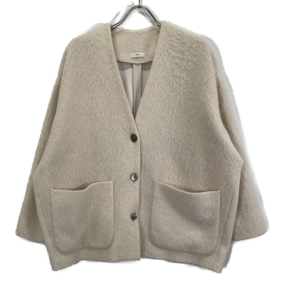 yori ヨリ YR2125-098AW-6 ピンク モヘア混 シャギー コート ジャケット