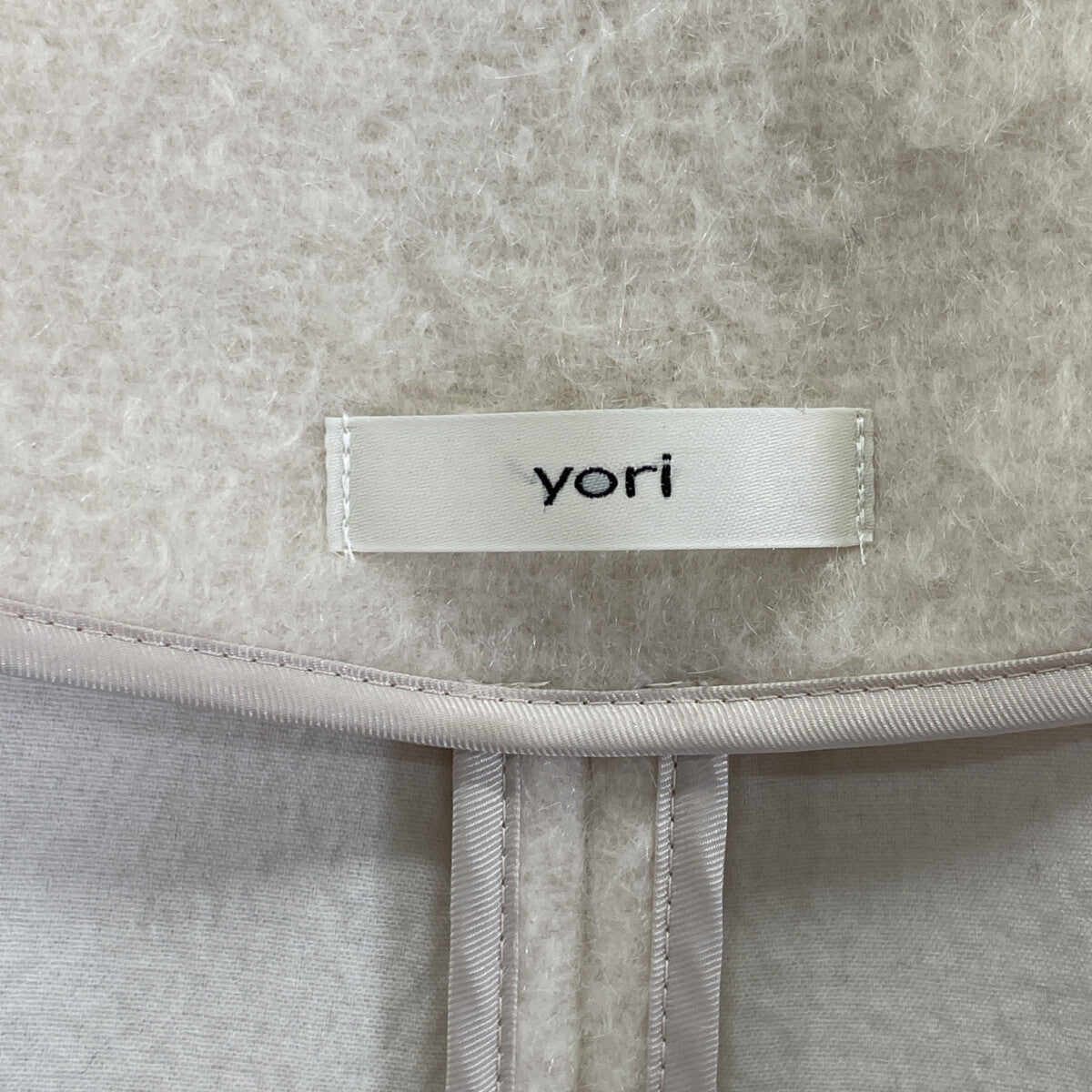 yori ヨリ YR2125-098AW-6 ピンク モヘア混 シャギー コート ジャケット