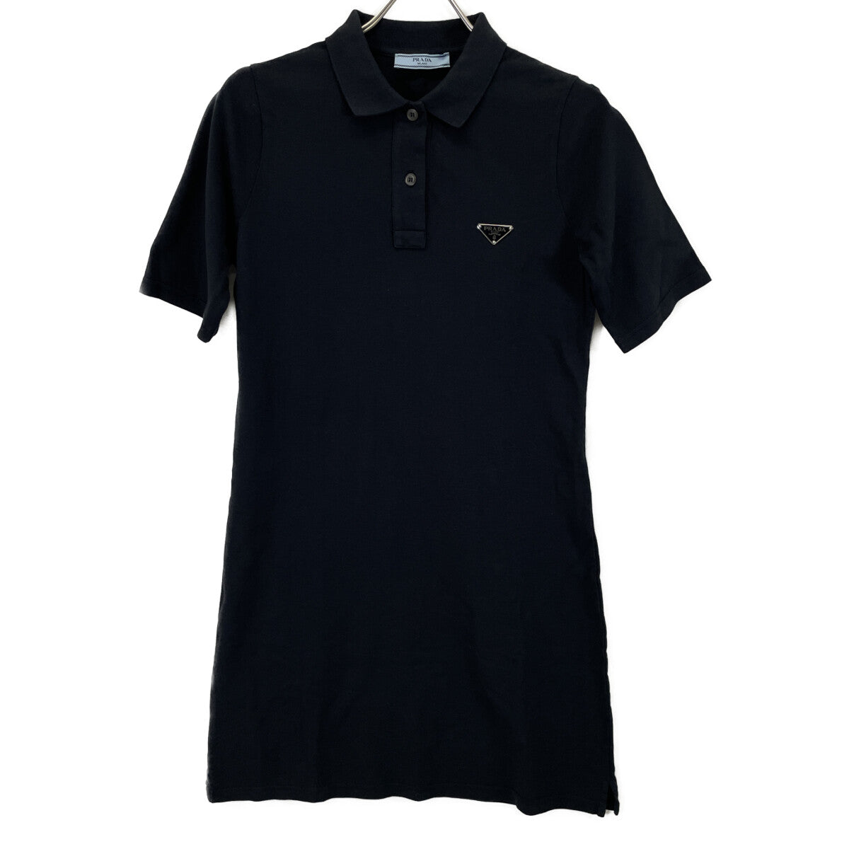 PRADA 23 Navy Triangle Logo Dress