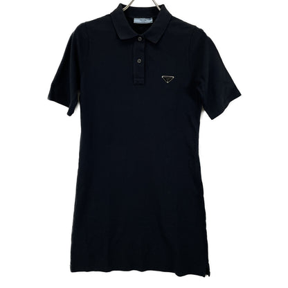 PRADA 23 Navy Triangle Logo Dress