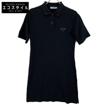 PRADA 23 Navy Triangle Logo Dress