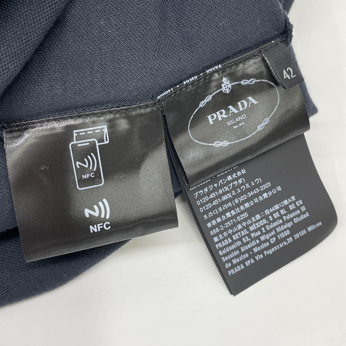 PRADA 23 Navy Triangle Logo Dress