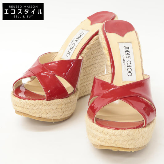 JIMMY CHOO ジミーチュウ 【新品同様】パテント ウェッジソール シューズ
