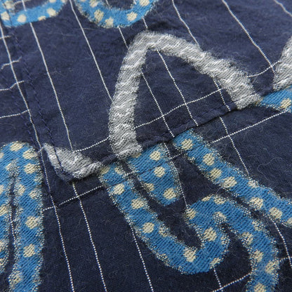 美品 コットン 七分袖 ワンピース レディース ネイビー グリーン刺繍 2 HA11FH762 ワンピース 2 レディース
