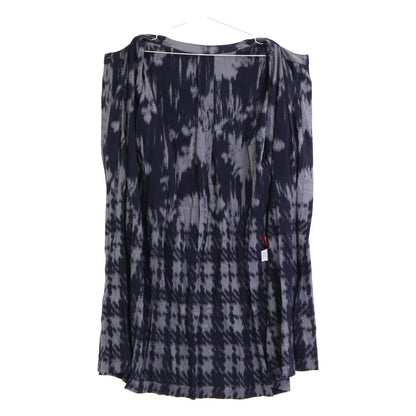 Haat HA03FT673 Navy x Grey All-over pattern short-sleeved collarless shirt dress