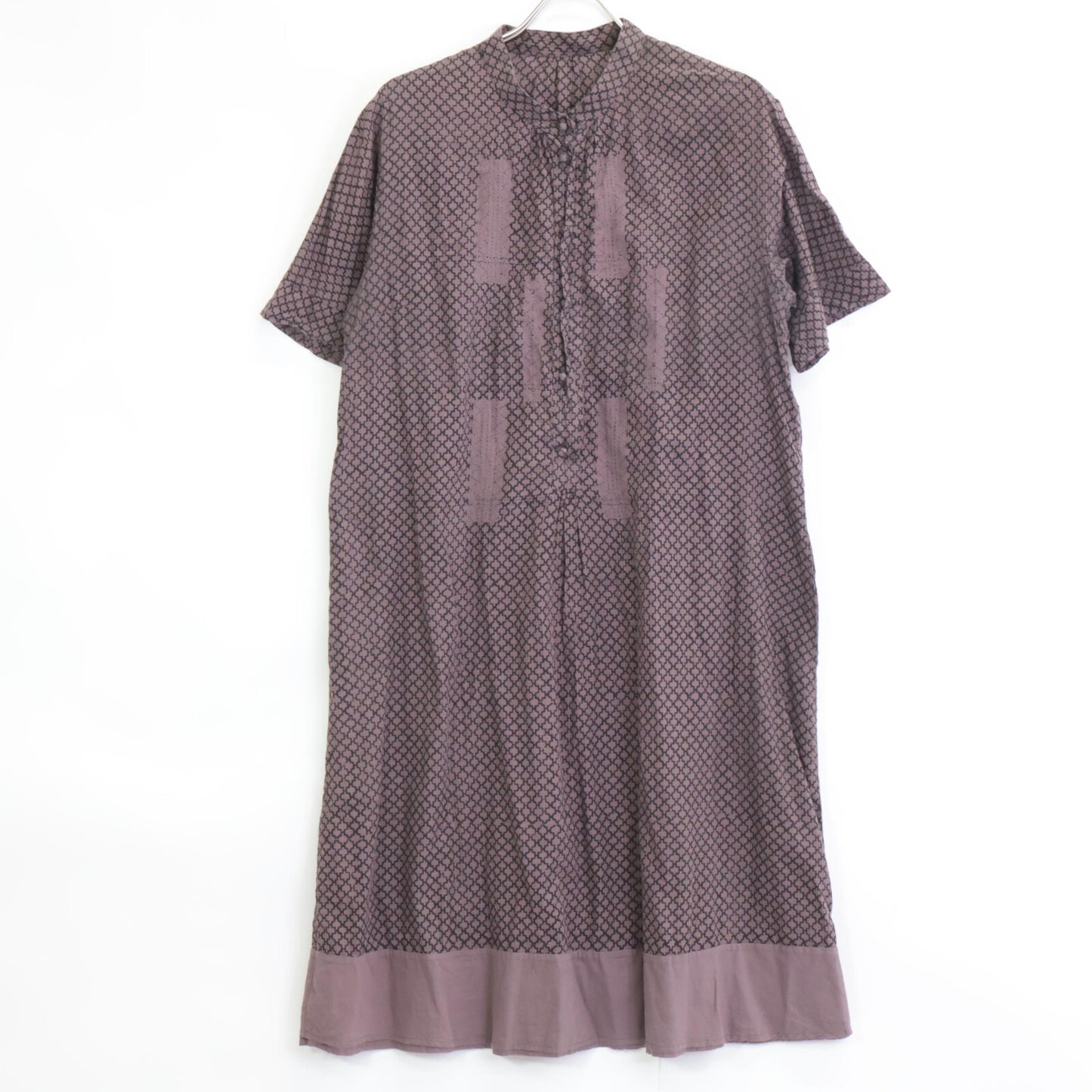 Haat HA22FH511 Brown All-over Print Short Sleeve Dress