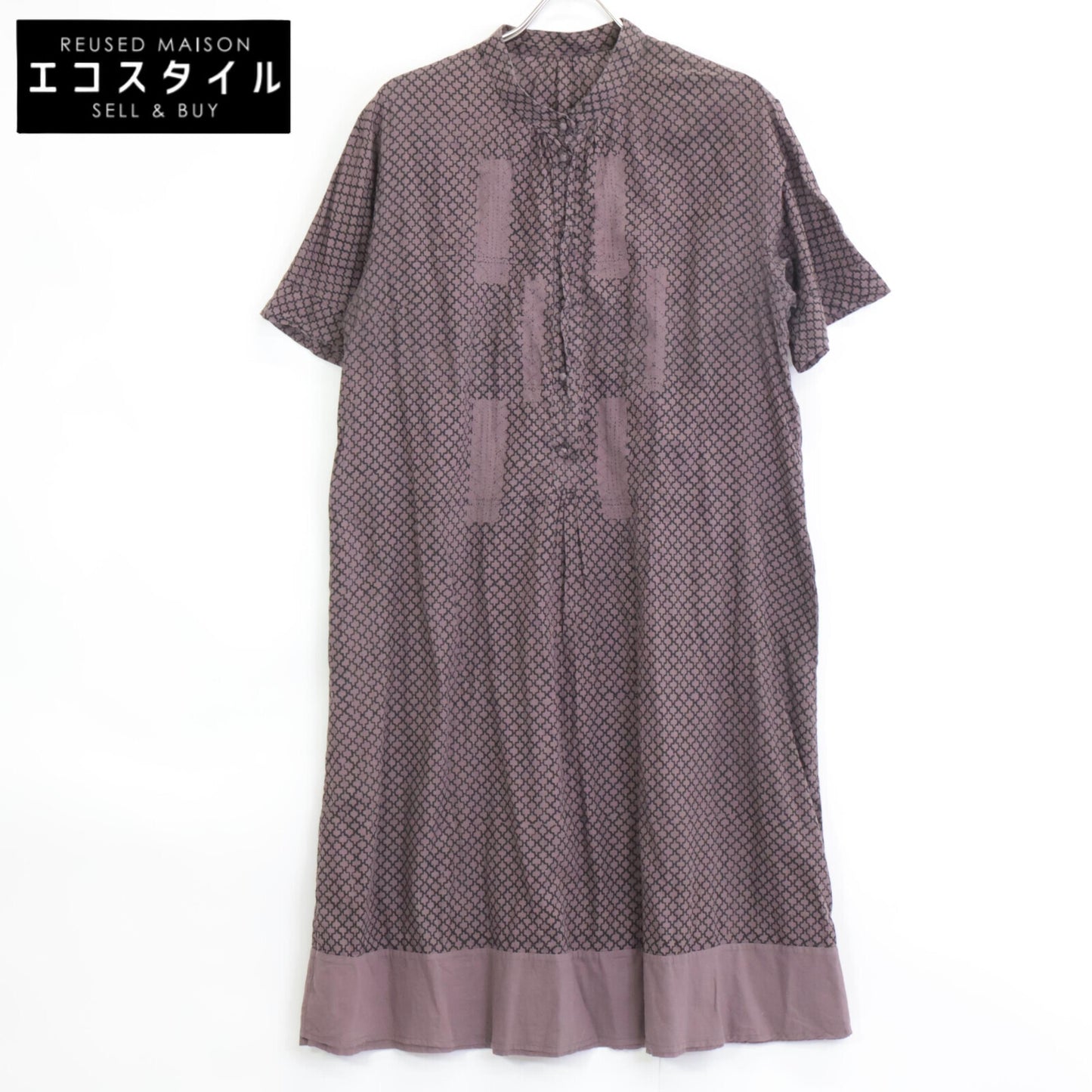 Haat HA22FH511 Brown All-over Print Short Sleeve Dress