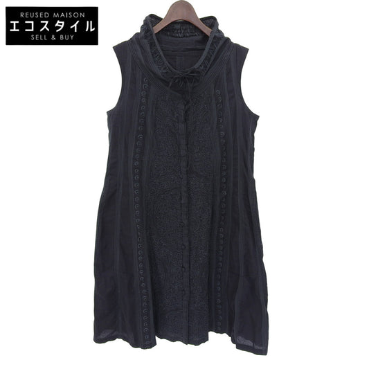 Haat Heart Cotton Sleeveless Dress Women's Black Green Embroidery 2 HA64FH572 Dress