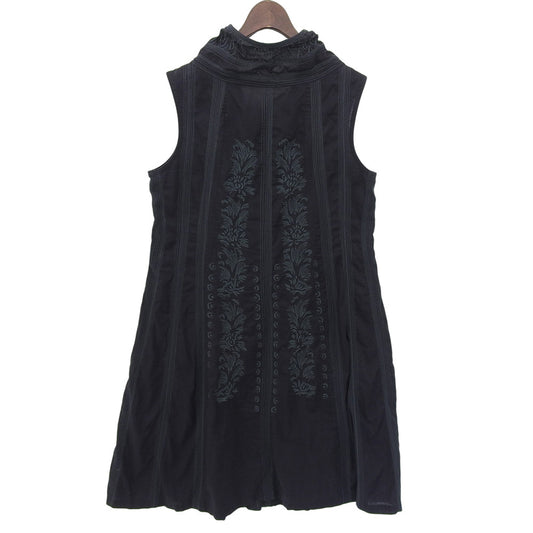 Haat Heart Cotton Sleeveless Dress Women's Black Green Embroidery 2 HA64FH572 Dress