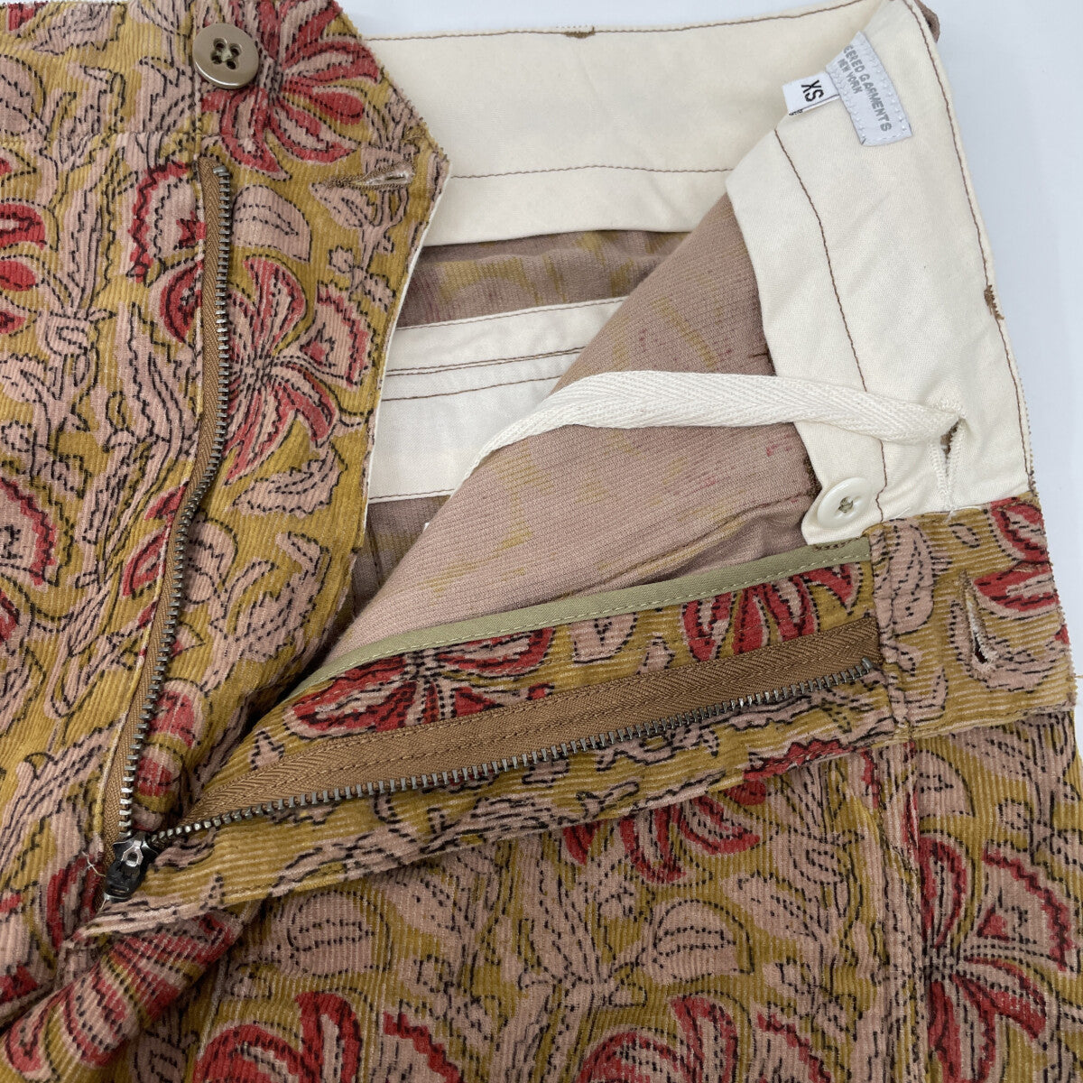 Engineered Garments Beige 25SS Fatigue Shorts Floral Print Corduroy Bottoms