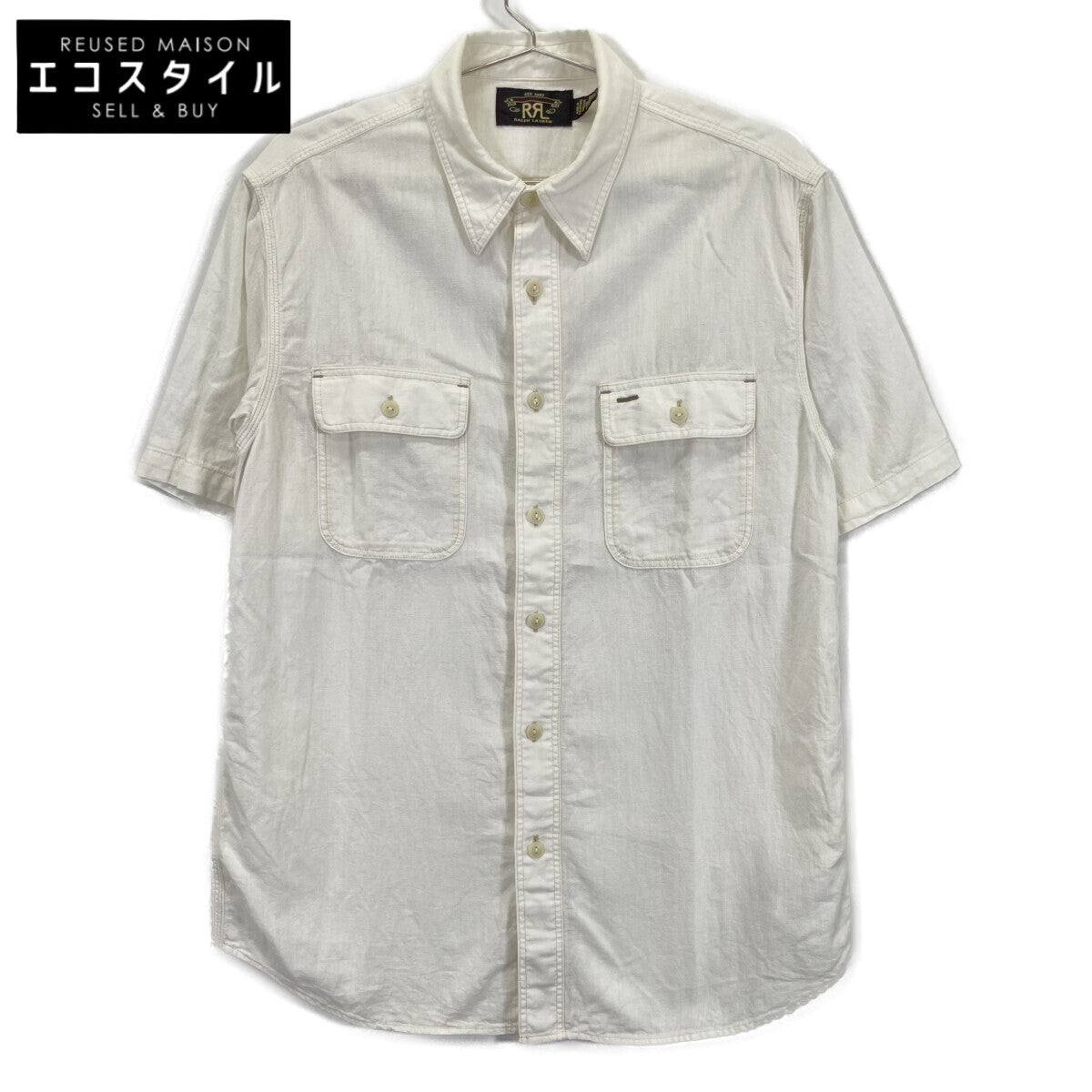 RRL Double RL White 25SS Selvedge Detail Chambray Work Shirt Top