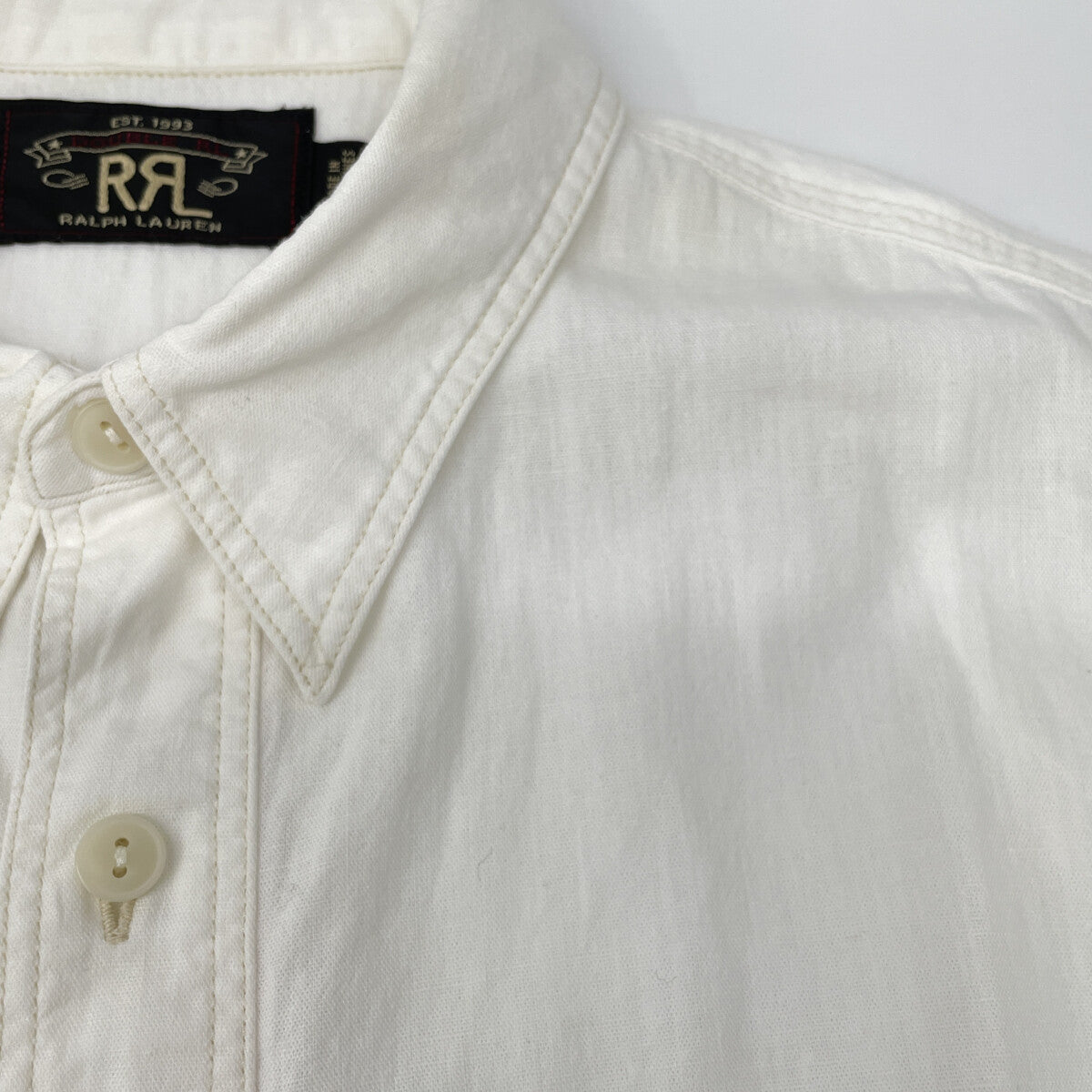 RRL Double RL White 25SS Selvedge Detail Chambray Work Shirt Top
