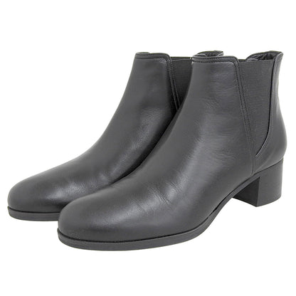 Excellent condition leather side gore boots shoes women's black 23cm 1821 shoes 36(EU) women's