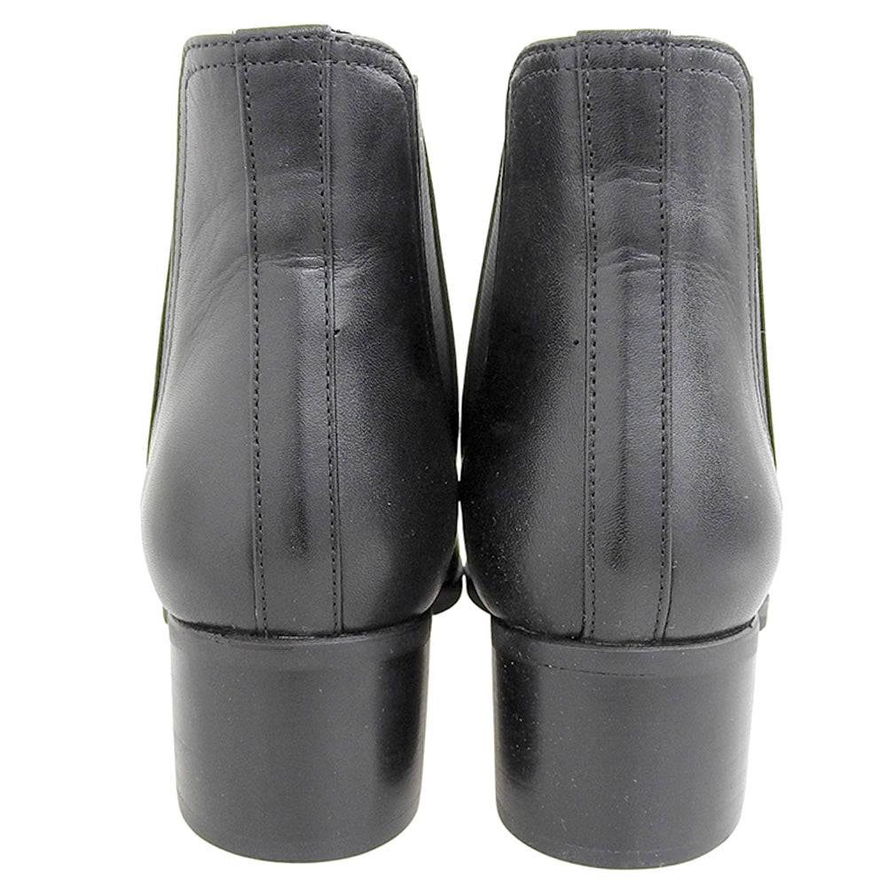 Excellent condition leather side gore boots shoes women's black 23cm 1821 shoes 36(EU) women's