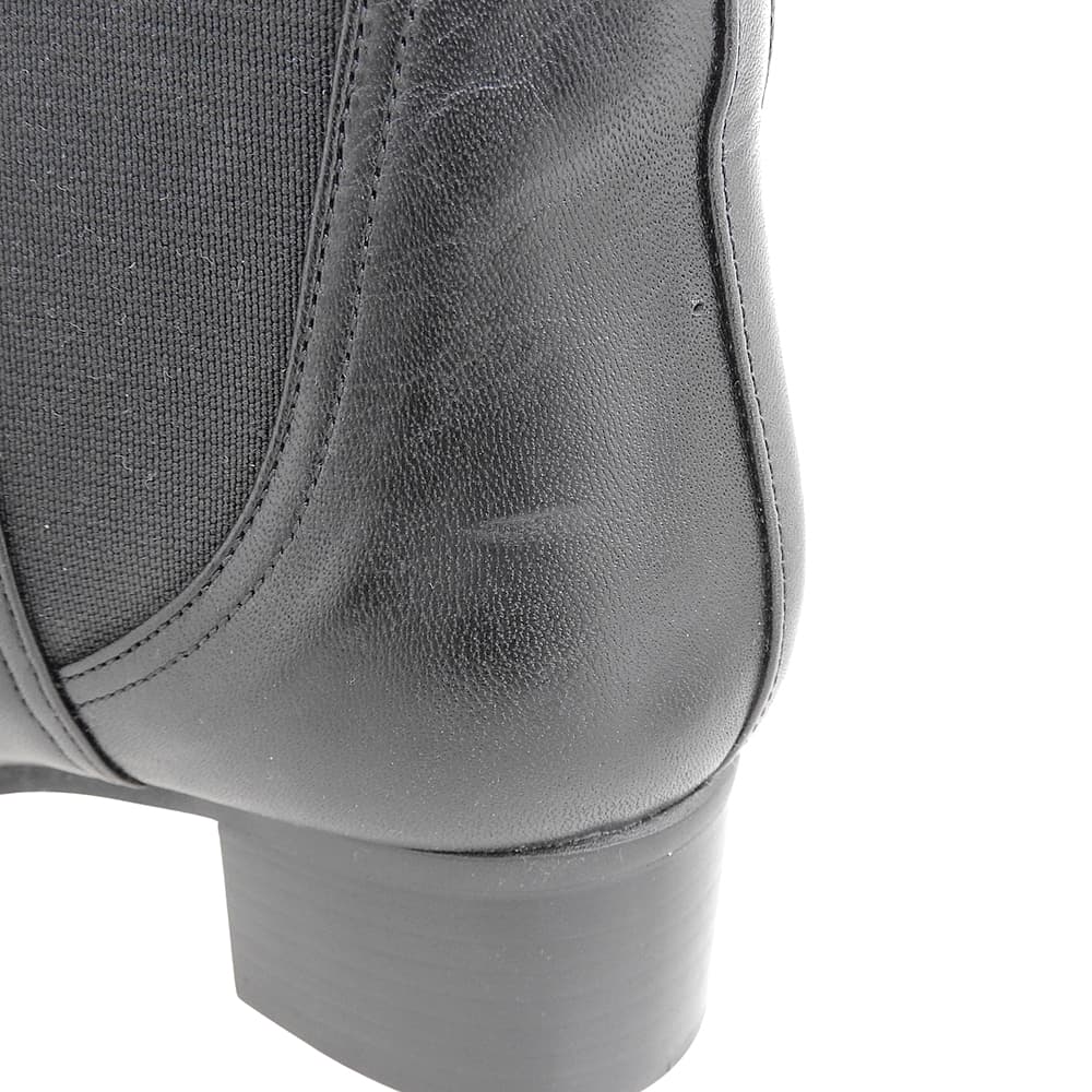 Excellent condition leather side gore boots shoes women's black 23cm 1821 shoes 36(EU) women's
