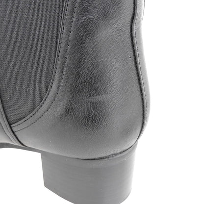 Excellent condition leather side gore boots shoes women's black 23cm 1821 shoes 36(EU) women's