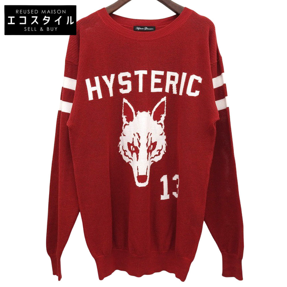 美品 WOLF 编织 网眼套头衫 上衣 女士 红色 均码 01183NS06 上衣 均码 女士