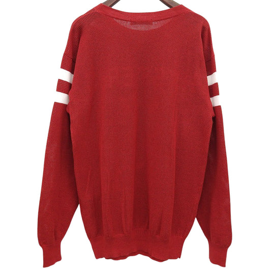 美品 WOLF 編込 メッシュ プルオーバー トップス レディース レッド FREE 01183NS06 トップス FREE レディース