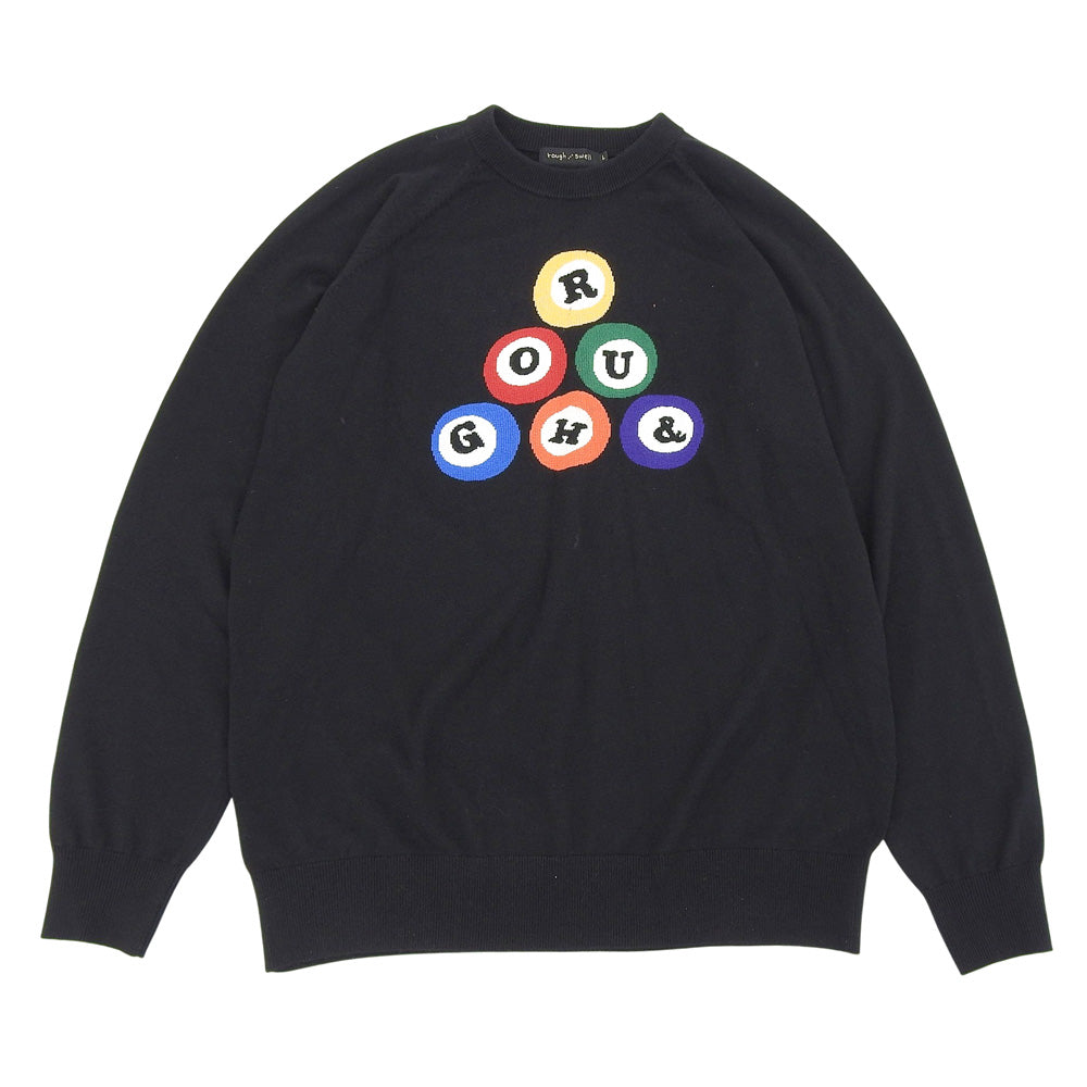 rough&swell Rough and Swell 6 BALL CREW Crew-Neck Knit Top Men's Black L RSM-23282 Top