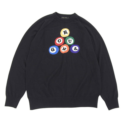 rough&swell Rough and Swell 6 BALL CREW Crew-Neck Knit Top Men's Black L RSM-23282 Top