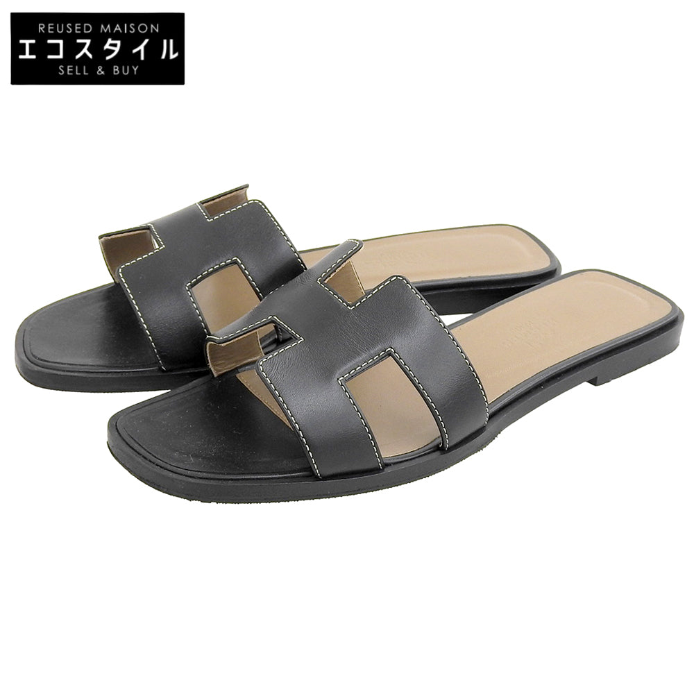 HERMES 爱马仕 精品 凉鞋 拖鞋 女士 黑色 36 1/2 鞋履