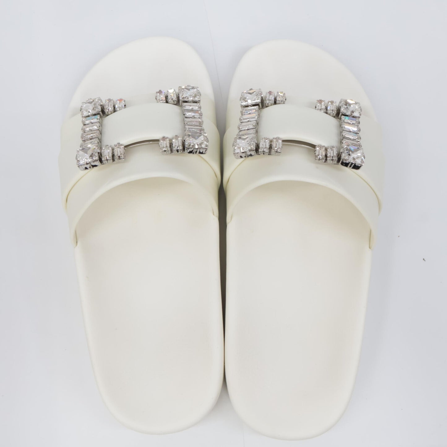 Sergio Rossi SR JELLY 010 Jewel Buckle Crystal Slide Sandals Shoes