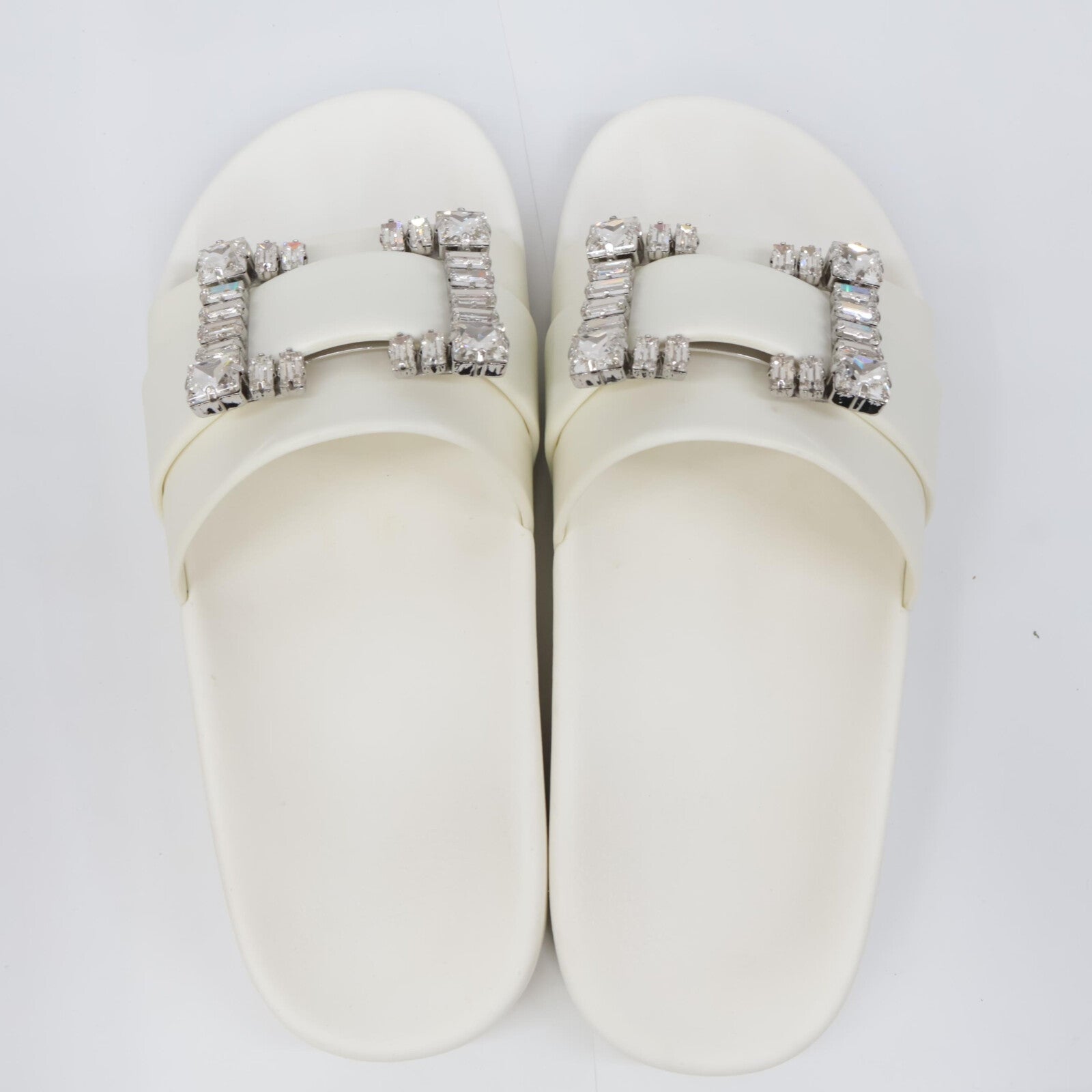 Sergio Rossi SR JELLY 010 Jewel Buckle Crystal Slide Sandals Shoes