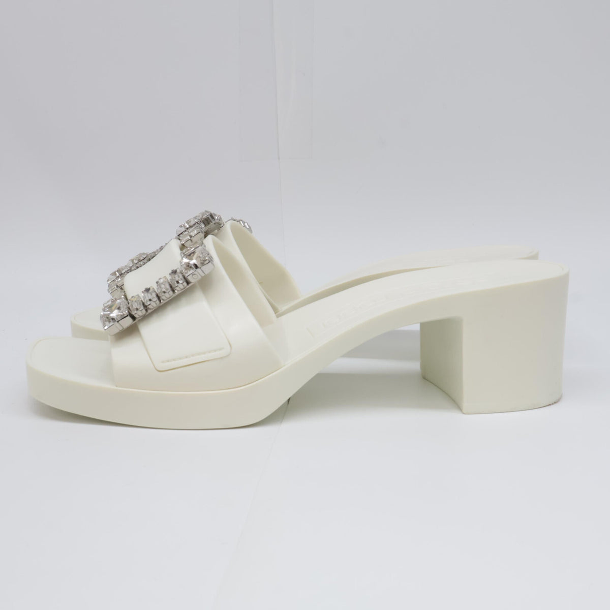 【SALE】 Sergio Rossi SR JELLY 040 Crystal-Buckle Square-Toe Shoes Shoes