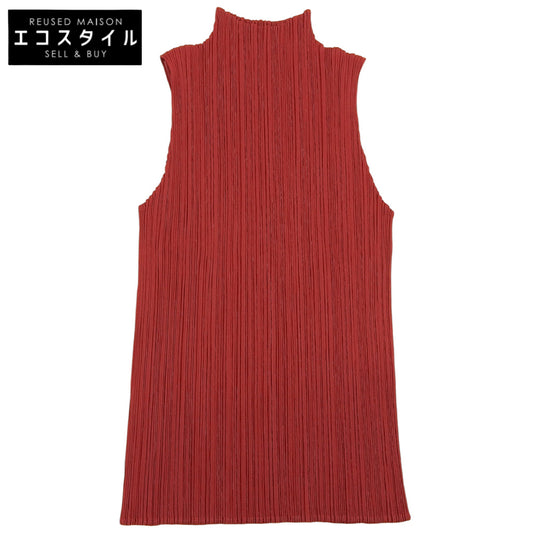 PLEATS PLEASE プリーツプリーズ 美品 ハイネックシャツ トップス レディース レッド 3 PP55JK802 トップス