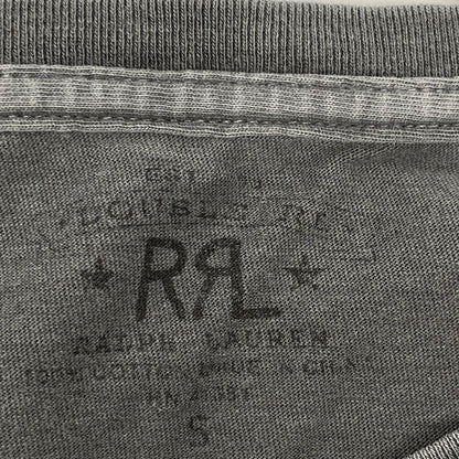 RRL Double RL Gray x Black Logo Short Sleeve T-Shirt Tops S Men's