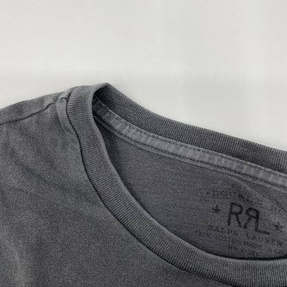 RRL Double RL Gray x Black Logo Short Sleeve T-Shirt Tops S Men's