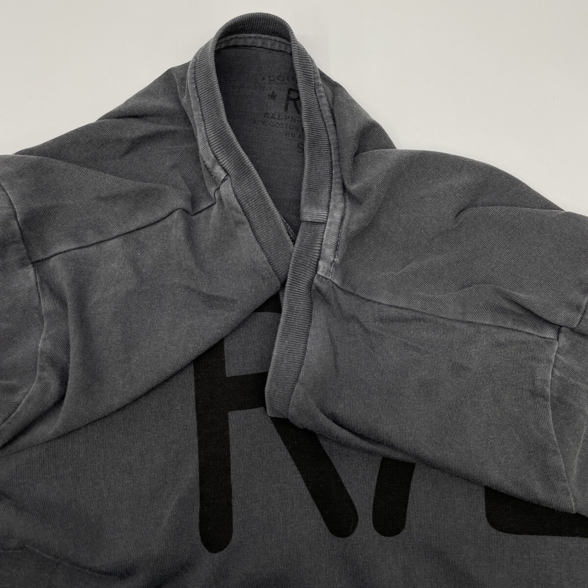RRL Double RL Gray x Black Logo Short Sleeve T-Shirt Tops S Men's