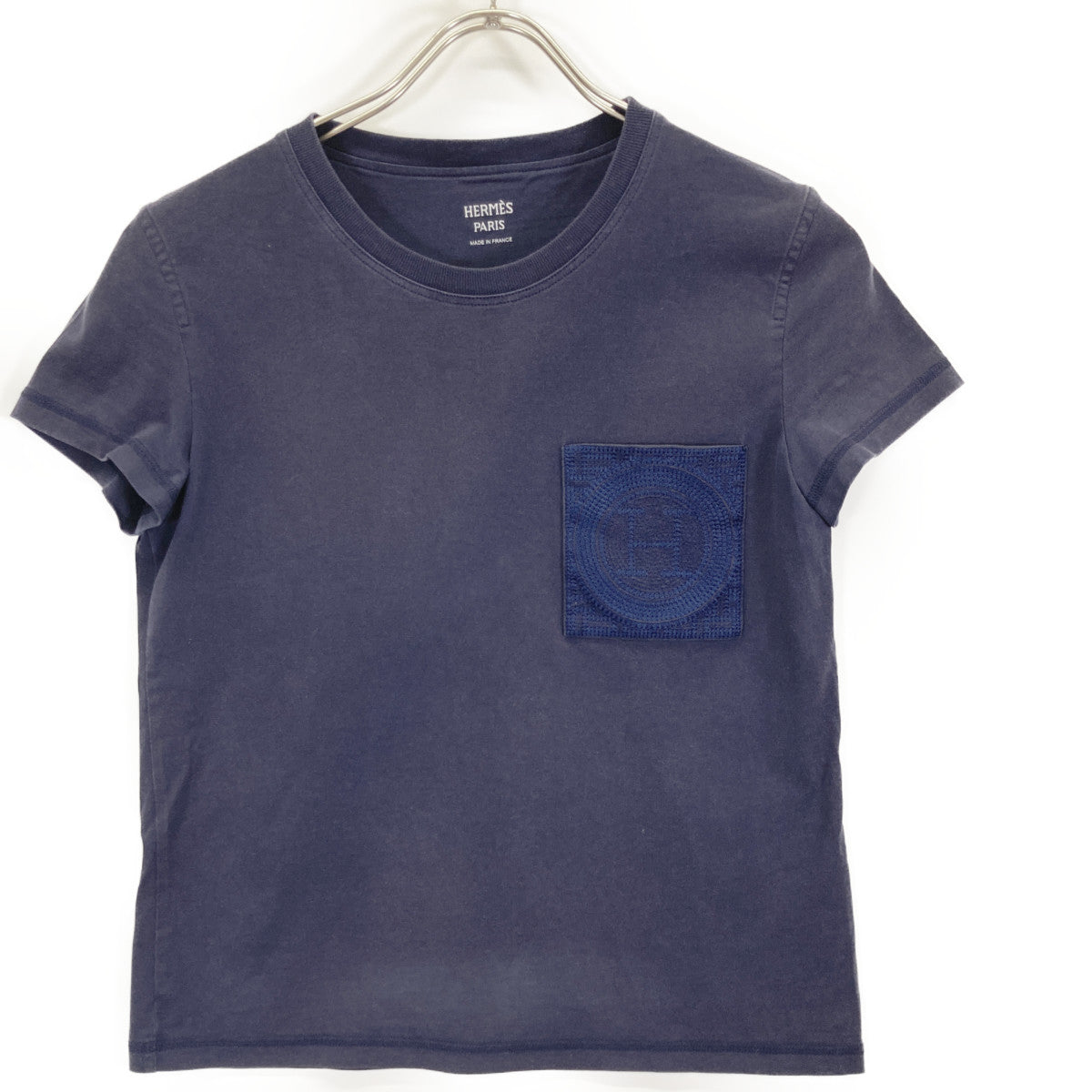 HERMES H-logo Embroidered Pocket T-Shirt Top