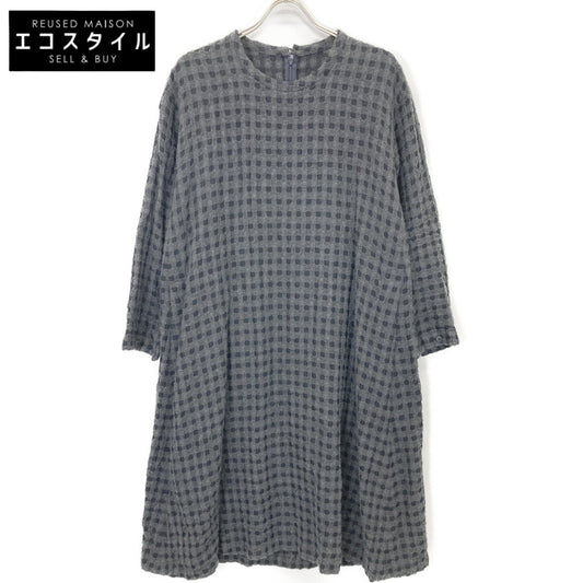Haat Grey HA83FH612 Wool Blend Check Dress 3 Women's