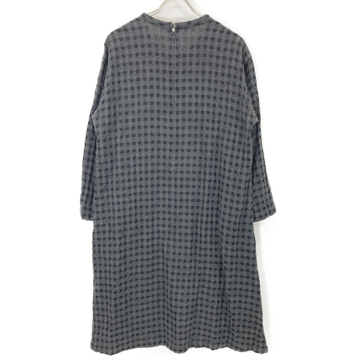 Haat Grey HA83FH612 Wool Blend Check Dress 3 Women's