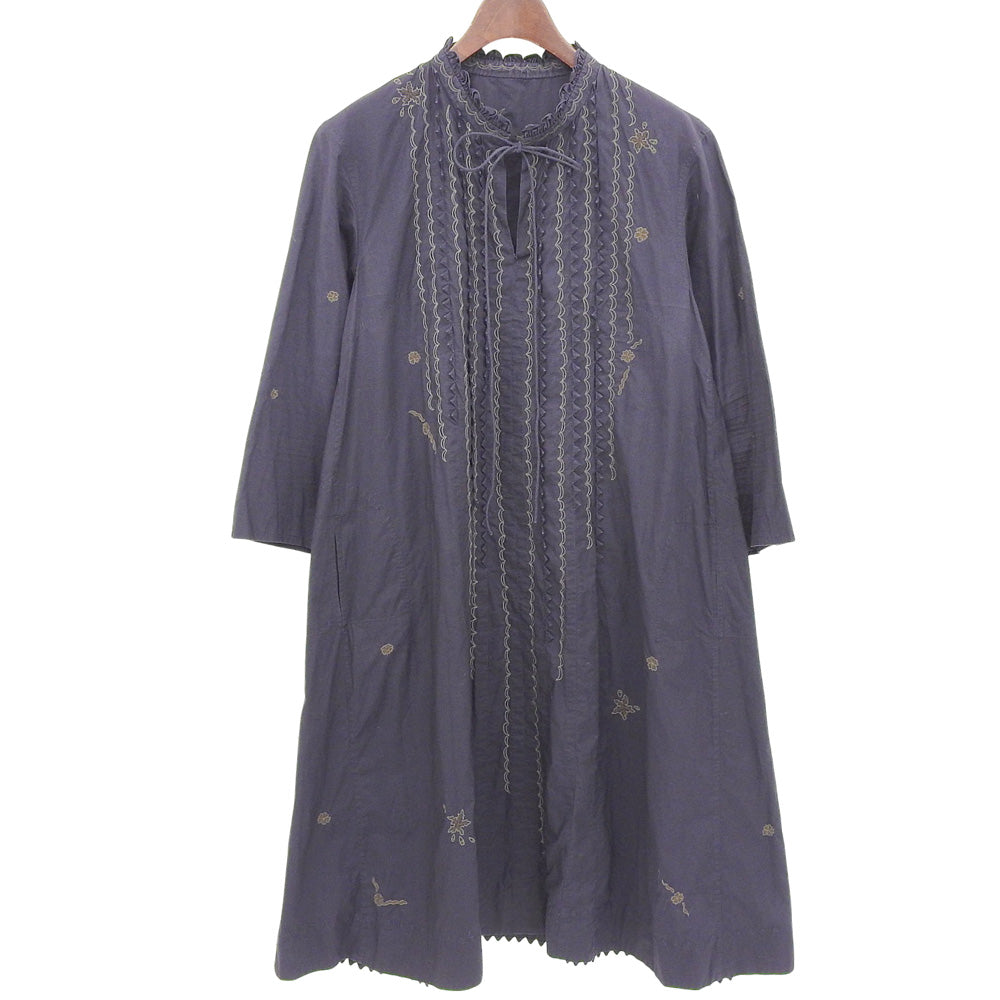 Excellent Condition Cotton Embroidered Long Sleeve Dress Women's Purple HA82FH511 Dress Size 2 Women's