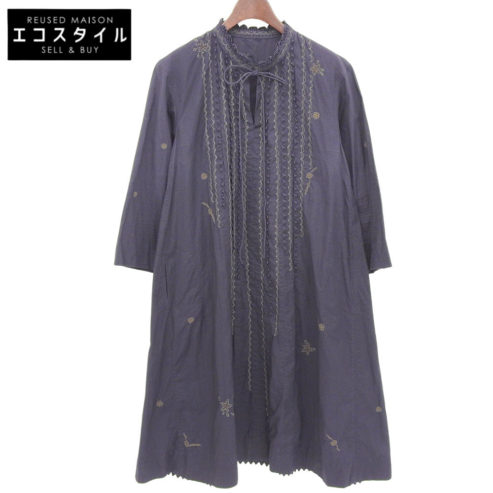 Excellent Condition Cotton Embroidered Long Sleeve Dress Women's Purple HA82FH511 Dress Size 2 Women's