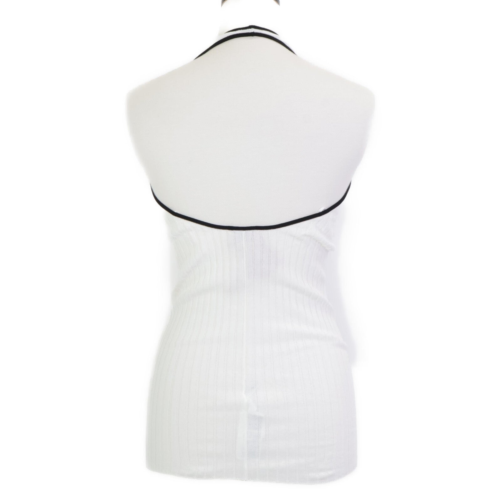 Nº21 Numero Ventuno White Ribbed Cut-and-Sew Top