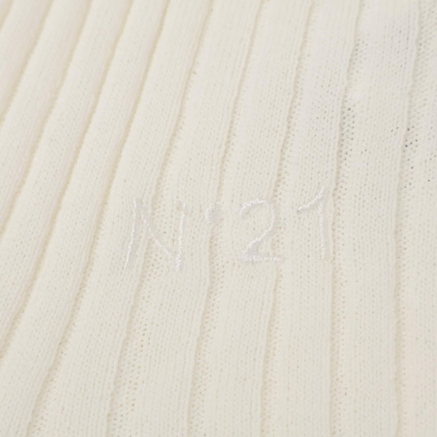 Nº21 Numero Ventuno White Ribbed Cut-and-Sew Top