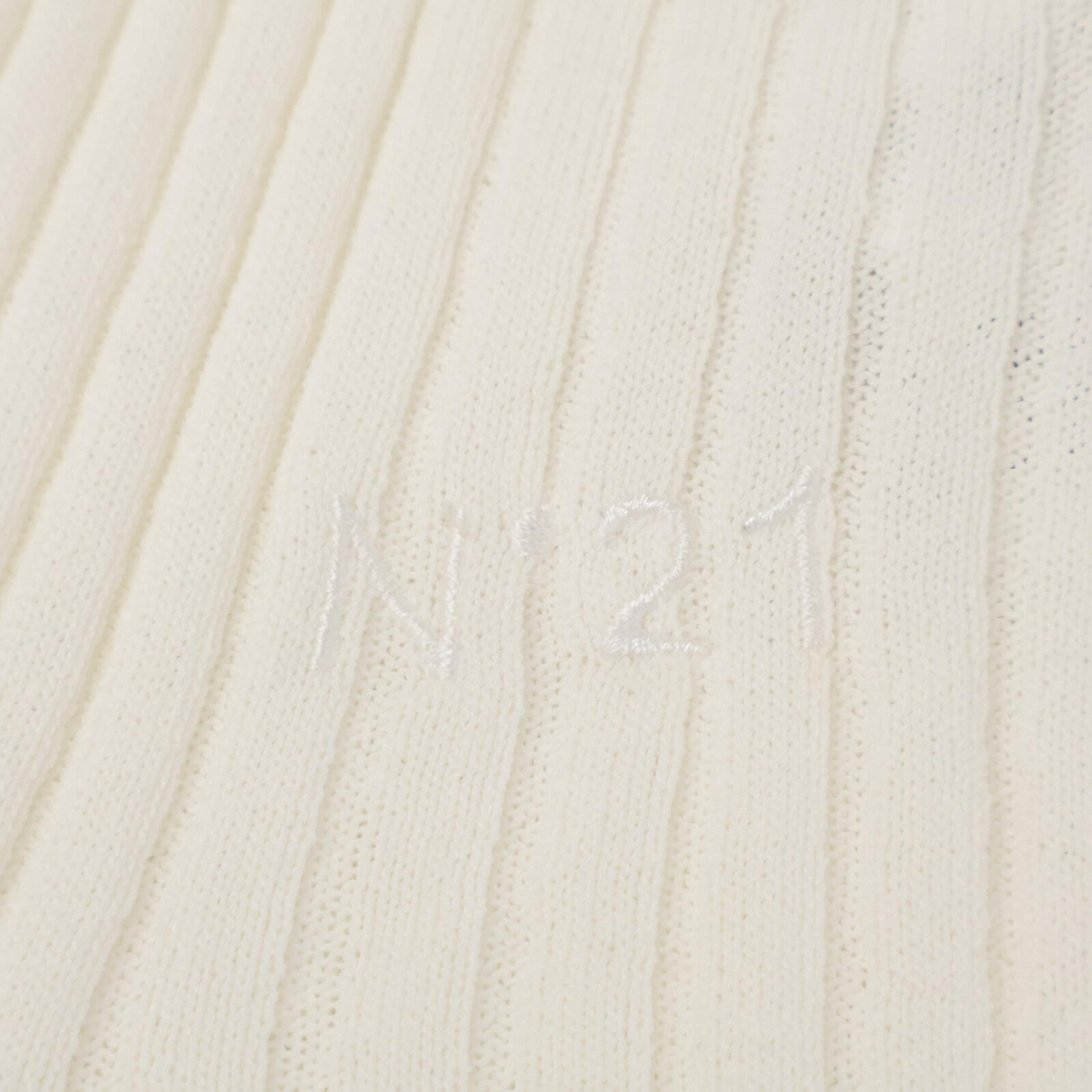 Nº21 Numero Ventuno White Ribbed Cut-and-Sew Top