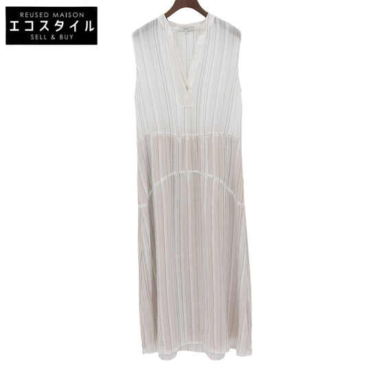 【SALE】 VINCE ヴィンス 美品 Drapey Stripe Tiered Dress ワンピース レディース ホワイト 6 ワンピース