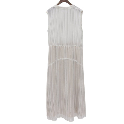VINCE. 文斯 美品 Drapey Stripe Tiered Dress 连衣裙 女式 白色 6 连衣裙