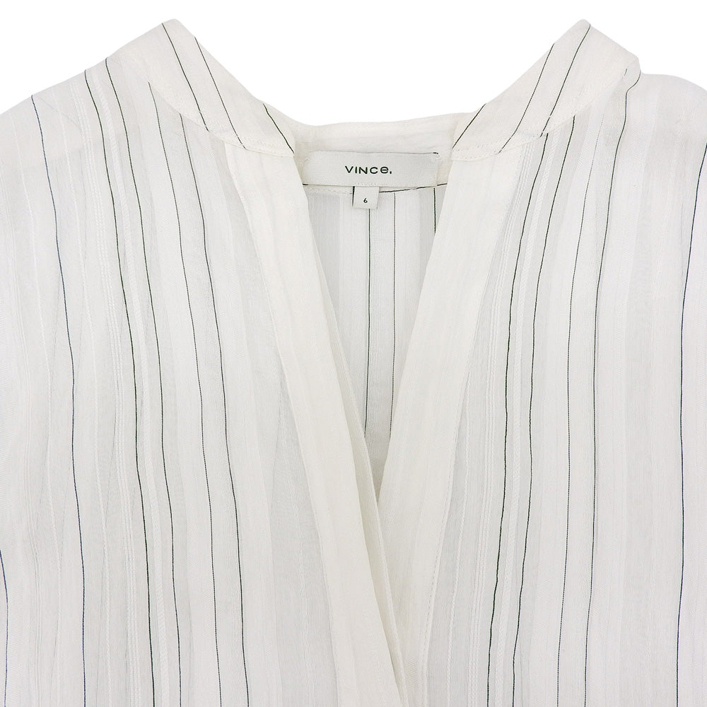 VINCE. 文斯 美品 Drapey Stripe Tiered Dress 连衣裙 女式 白色 6 连衣裙