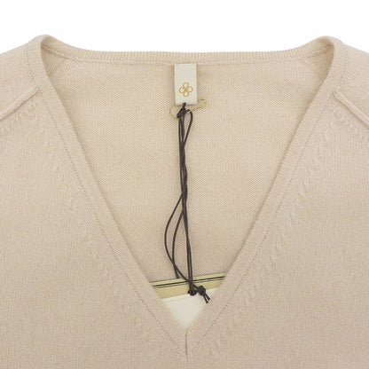 TOYOBOSHI TOYOYBOUSHI New Condition 100% Cashmere V-Neck Knit Top Women's Light Beige 1 08IT-BC0001 Top