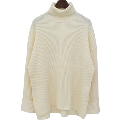 BALLSEY BALLSEY excellent-condition links-rib turtleneck pullover women's ivory S tops