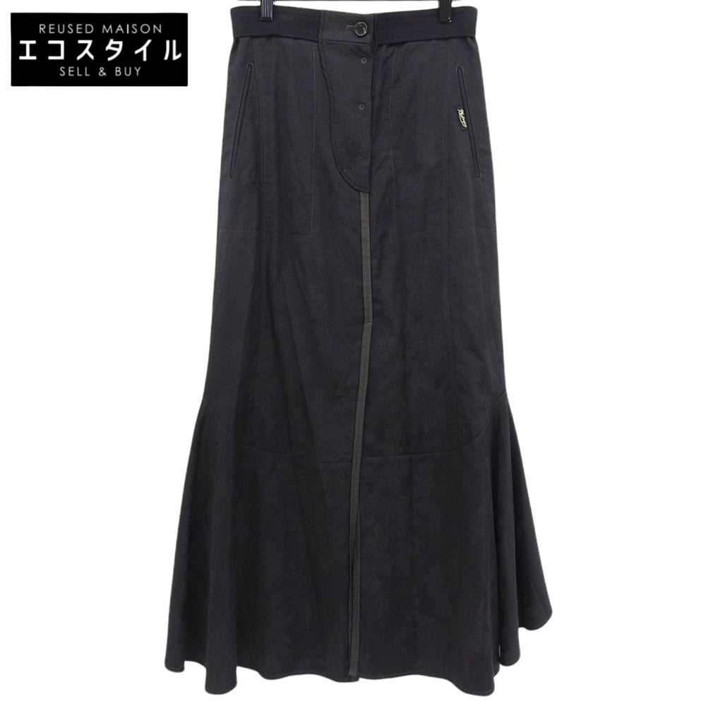 Excellent condition, patterned mermaid skirt with slit, women's, black, size 36, 233JLE. Skirt, size 36, women's