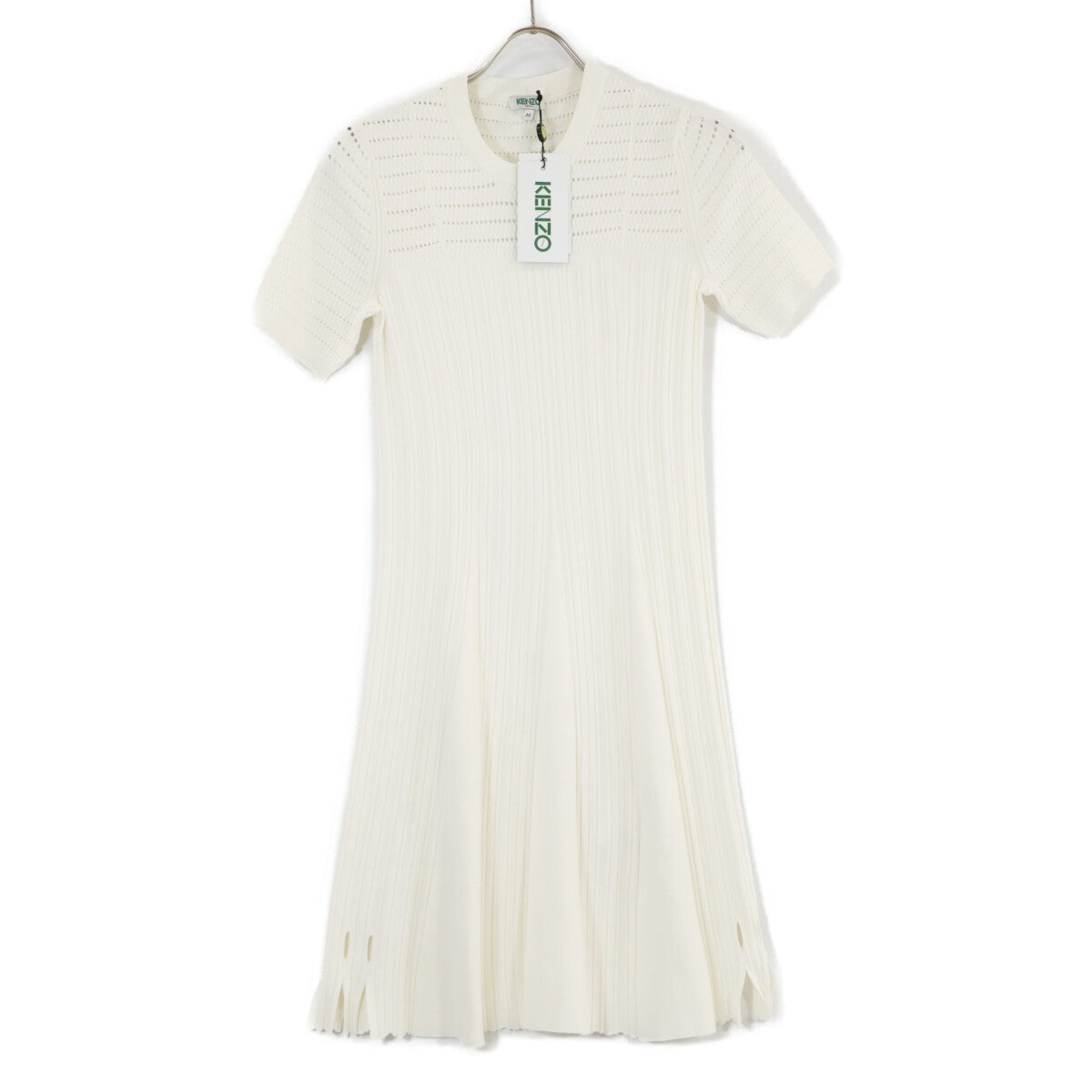 KENZO F952R0417842 White Rib-knit Dress