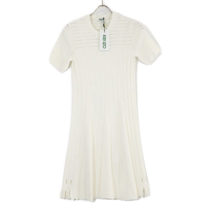 KENZO F952R0417842 White Rib-knit Dress
